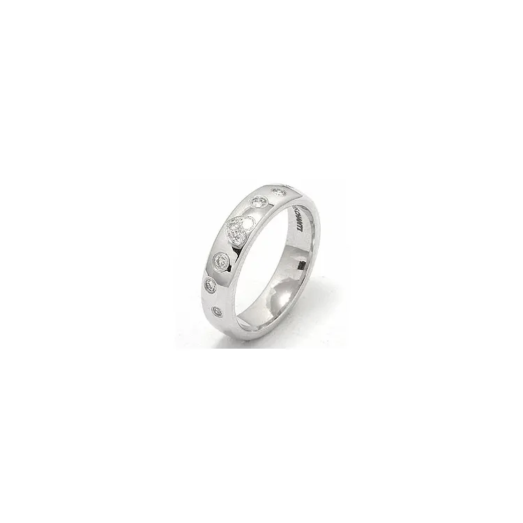 hjerte brillant vielsesring i 14 karat hvidguld 0,225 ct
