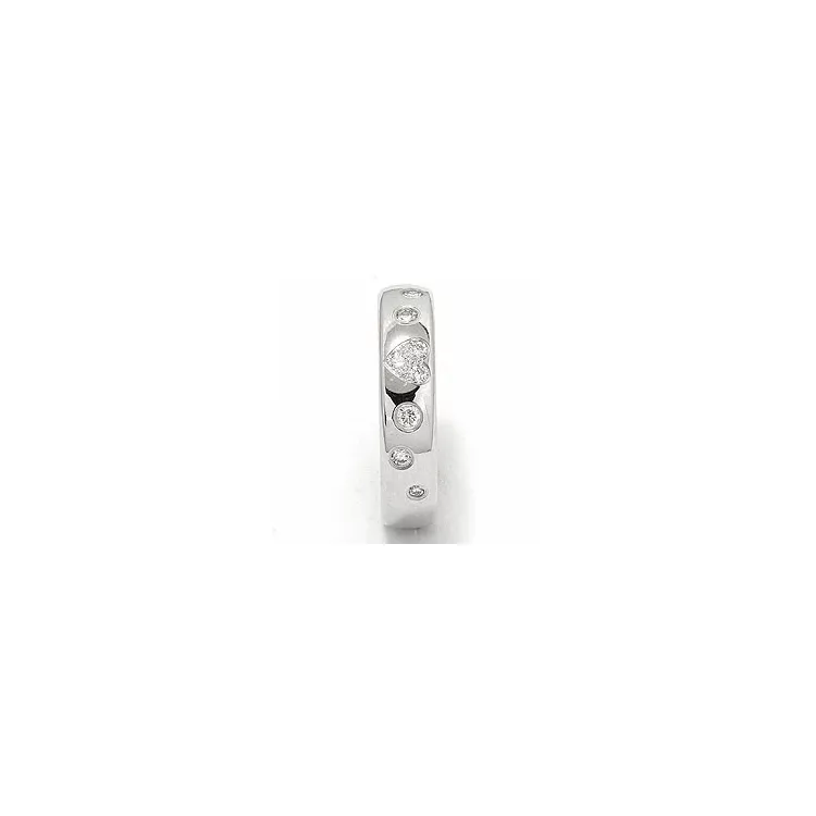 hjerte brillant vielsesring i 14 karat hvidguld 0,225 ct