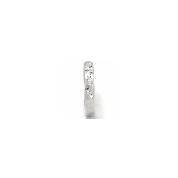 Mat stjernedrys vielsesring i 14 karat hvidguld 0,126 ct