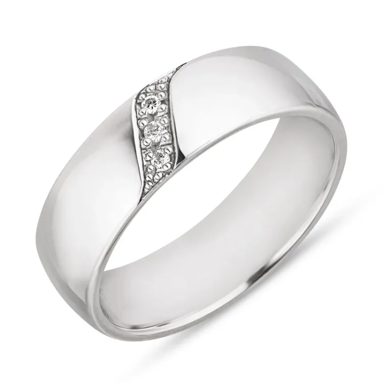 Vielsesring i sølv 0,031 ct