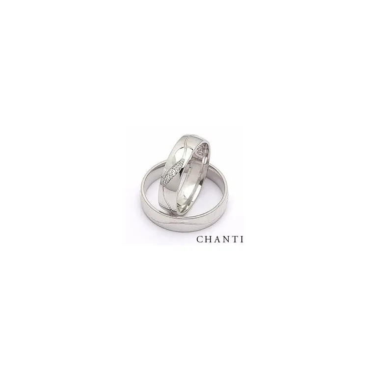 Vielsesringe i sølv 0,036 ct