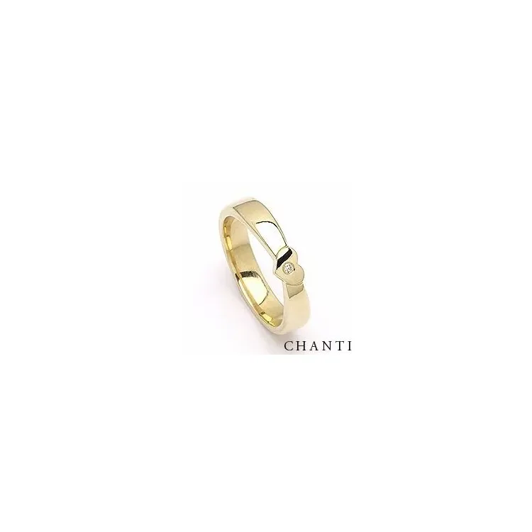 Blank hjerte vielsesring i 9 karat guld 0,015 ct ct