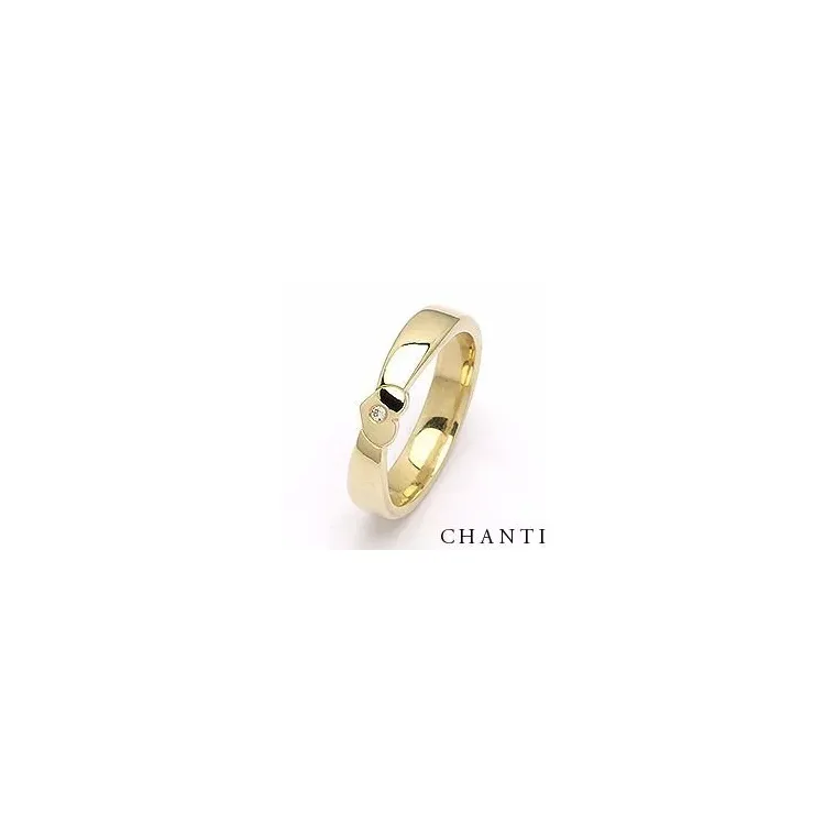 Blank hjerte vielsesring i 9 karat guld 0,015 ct ct