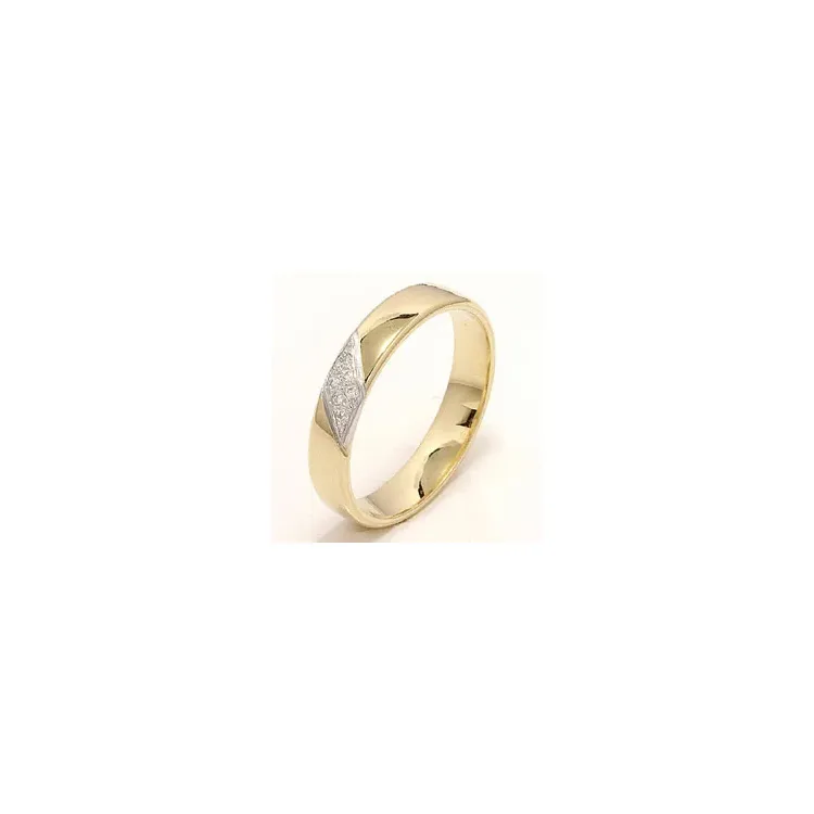 tofarvet brillant vielsesring i 14 karat guld.- og hvidguld 0,048 ct