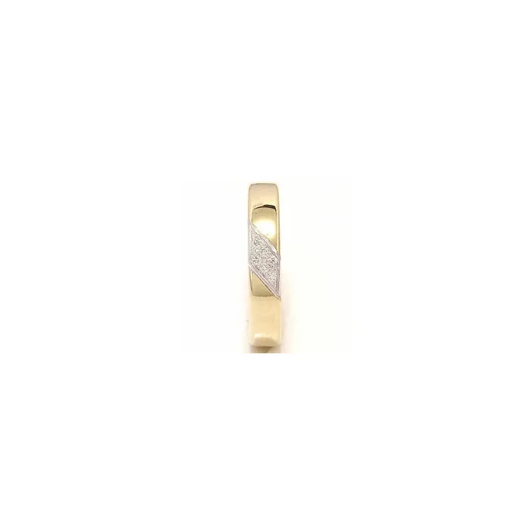 tofarvet brillant vielsesring i 14 karat guld.- og hvidguld 0,048 ct