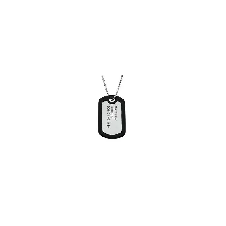 Dogtag navnehalskæde med vedhæng i aluminium