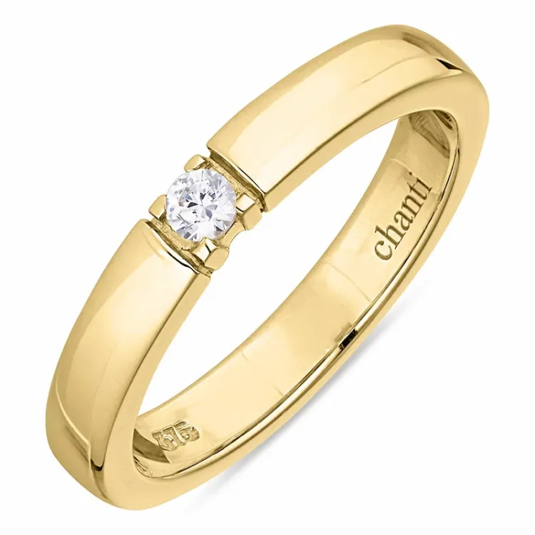 Zirkon alliancering i 9 karat guld