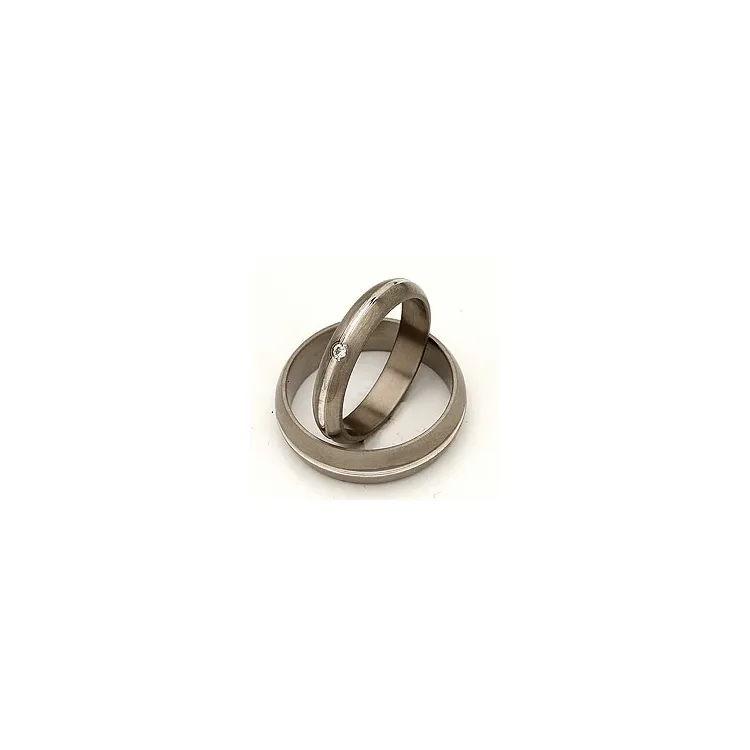 Vielsesringe i 14 karat titanium og hvidguld 0,030 ct