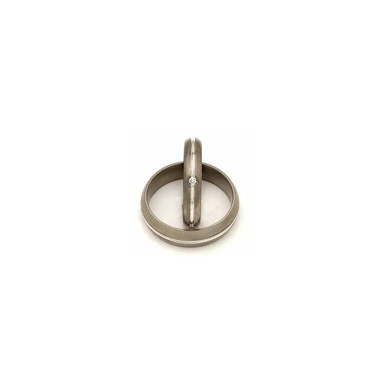 Vielsesringe i 14 karat titanium og hvidguld 0,030 ct