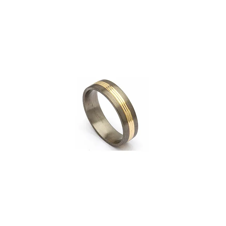 Vielsesring i titanium og alm. guld