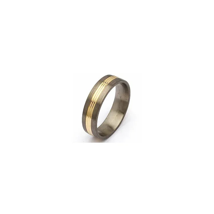 Vielsesring i titanium og alm. guld
