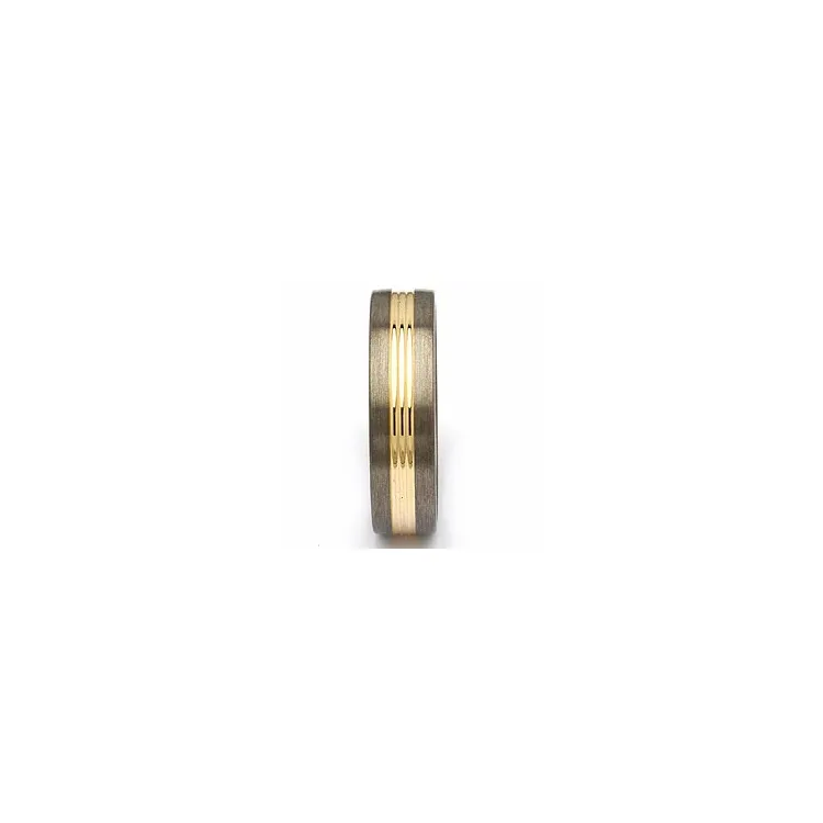 Vielsesring i titanium og alm. guld