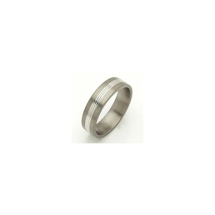 Vielsesring i 14 karat titanium og hvidguld