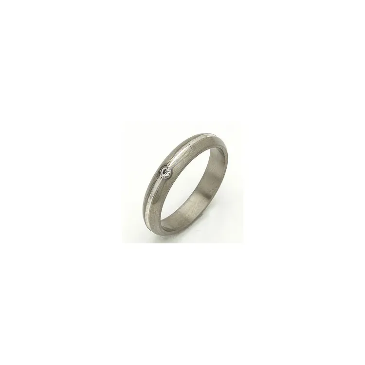 Vielsesring i 14 karat titanium og hvidguld 0,030 ct