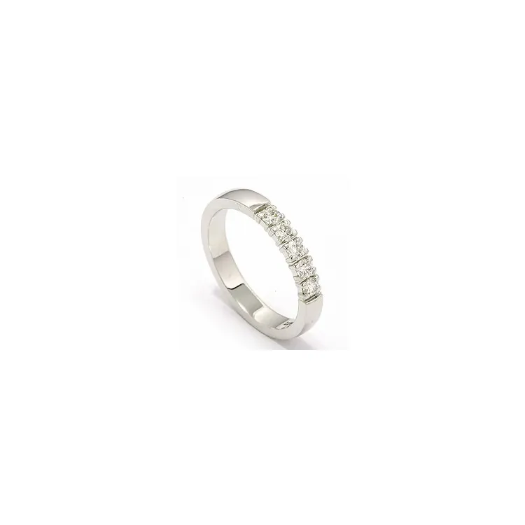 Vielsesring i 14 karat hvidguld 0,07 ct