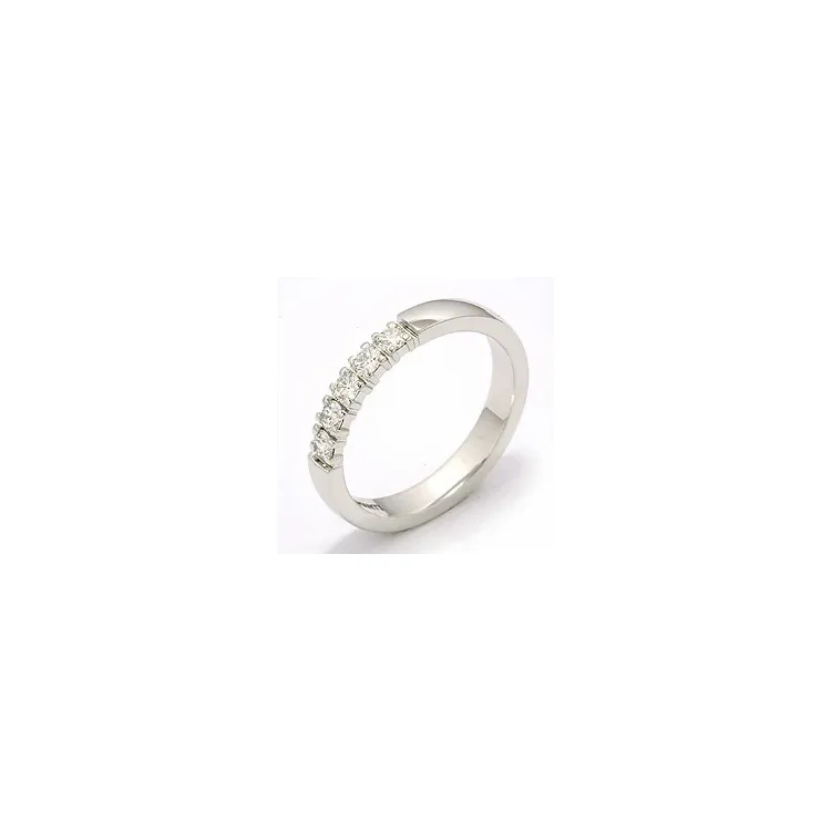 Vielsesring i 14 karat hvidguld 0,07 ct