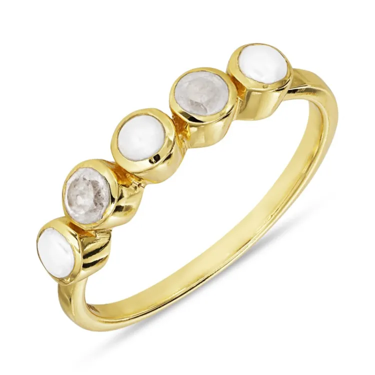 perle ring i forgyldt sølv - Bubbly Twist