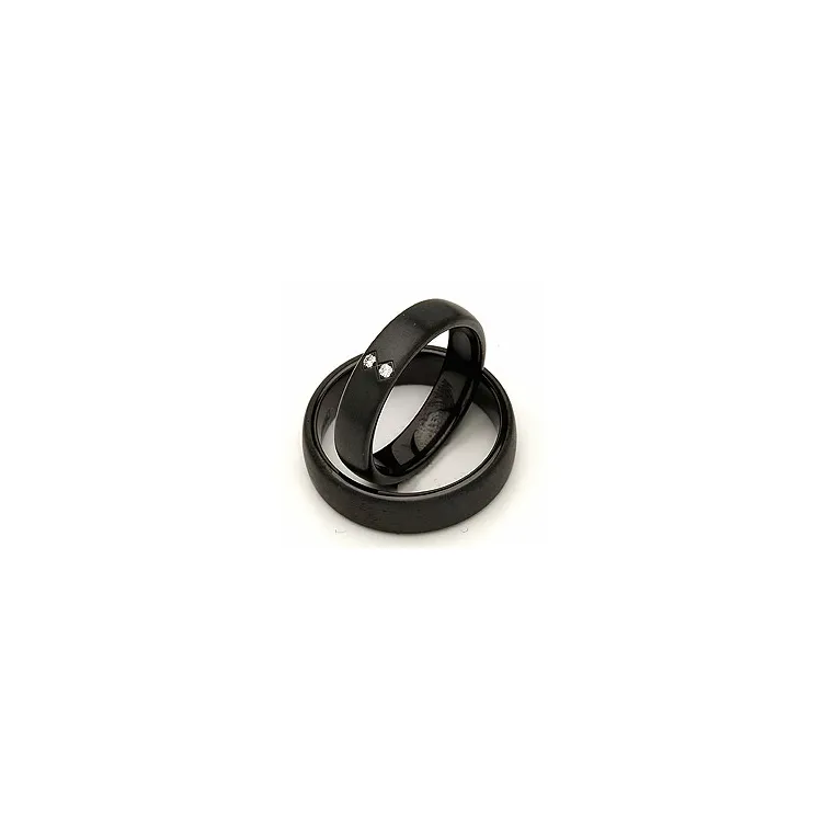 Vielsesringe i sort stål 0,026 ct