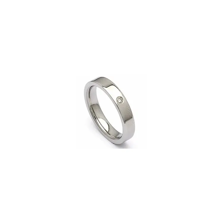 Vielsesring i stål 0,025 ct