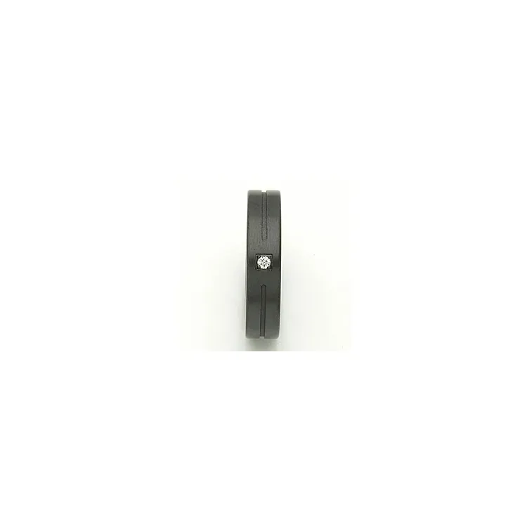 Vielsesring i sort stål 0,025 ct