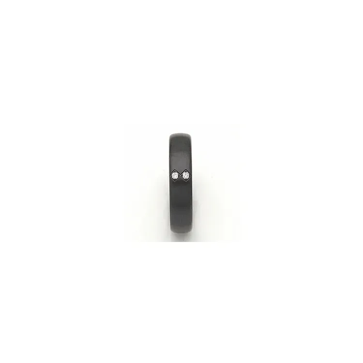 Vielsesring i sort stål 0,026 ct