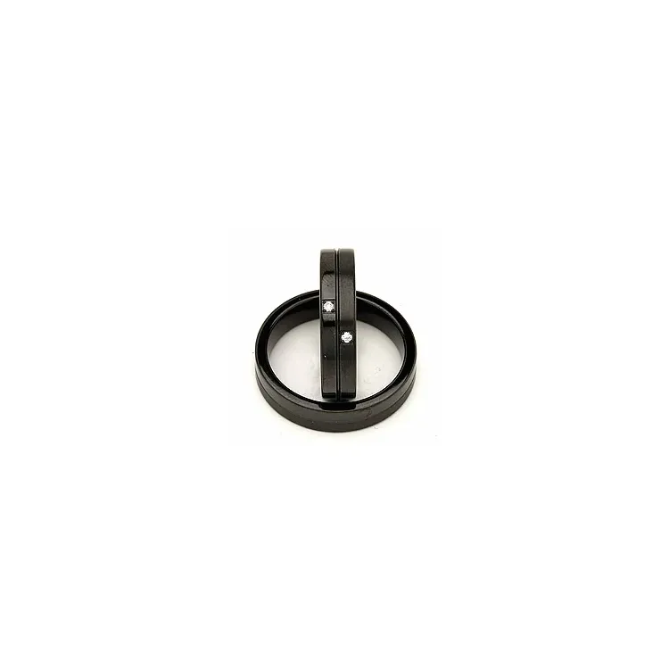 Vielsesringe i sort stål 0,028 ct