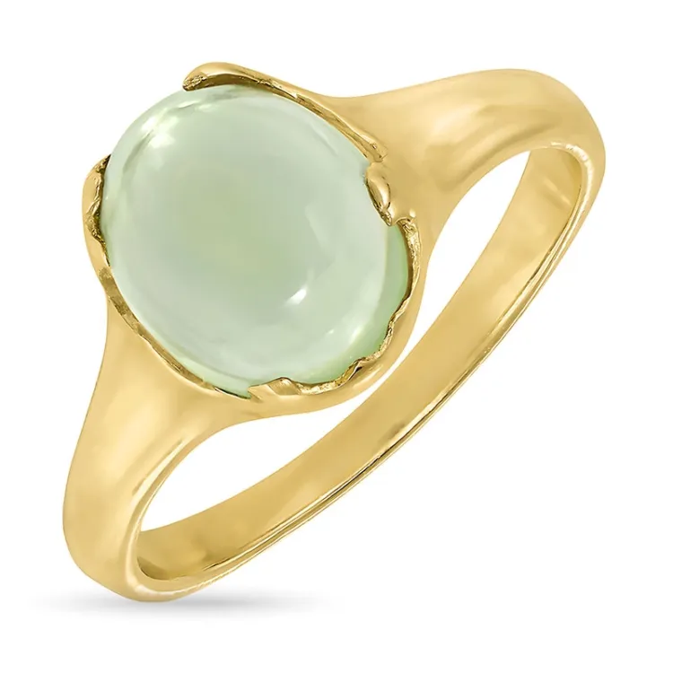 lysegrøn krystal ring i forgyldt sølv - Loom Stones