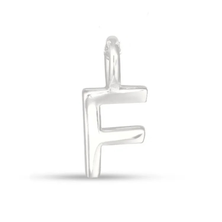 bogstav F vedhæng i sølv - My Letter