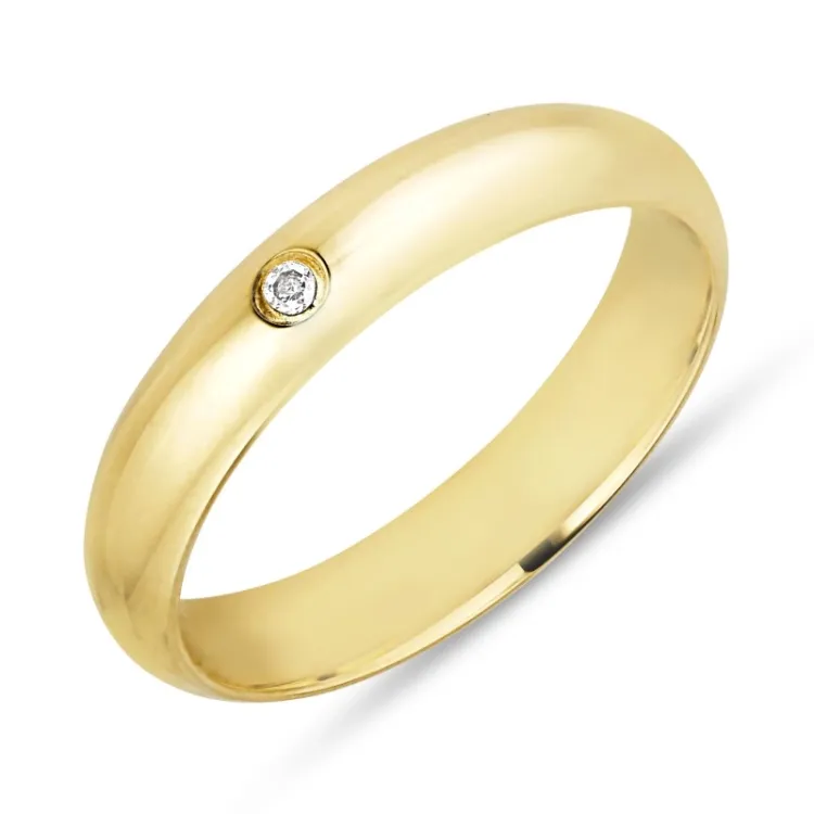 Vielsesring i 14 karat guld 0,025 ct