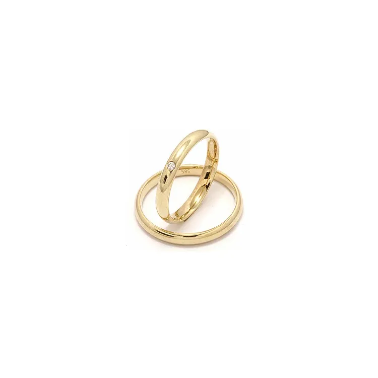 Vielsesringe i 9 karat guld 0,02 ct