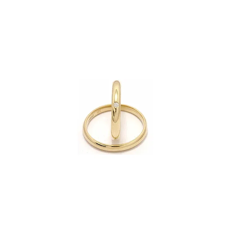 Vielsesringe i 9 karat guld 0,02 ct
