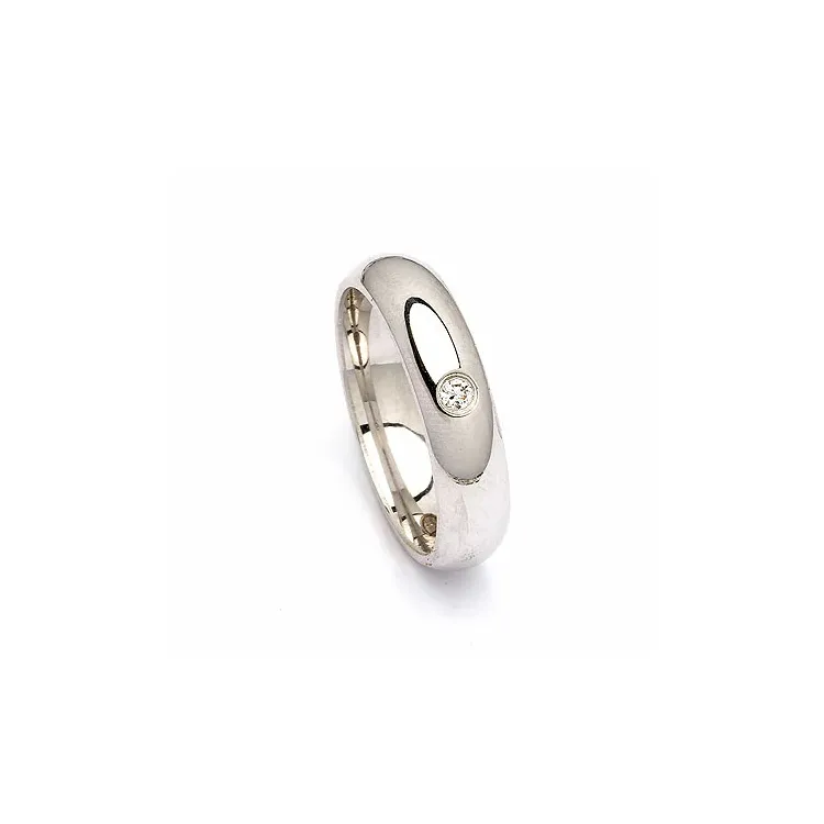 Vielsesring i sølv 0,05 ct