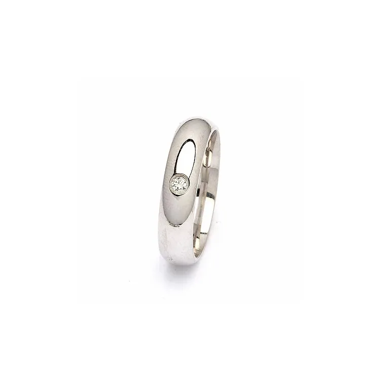 Vielsesring i sølv 0,05 ct