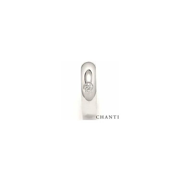Bred rund brillant vielsesring i 14 karat hvidguld 0,10 ct