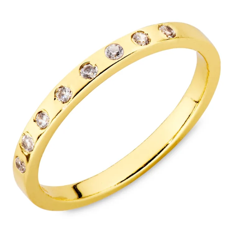 zirkon ring i forgyldt messing - Eliné