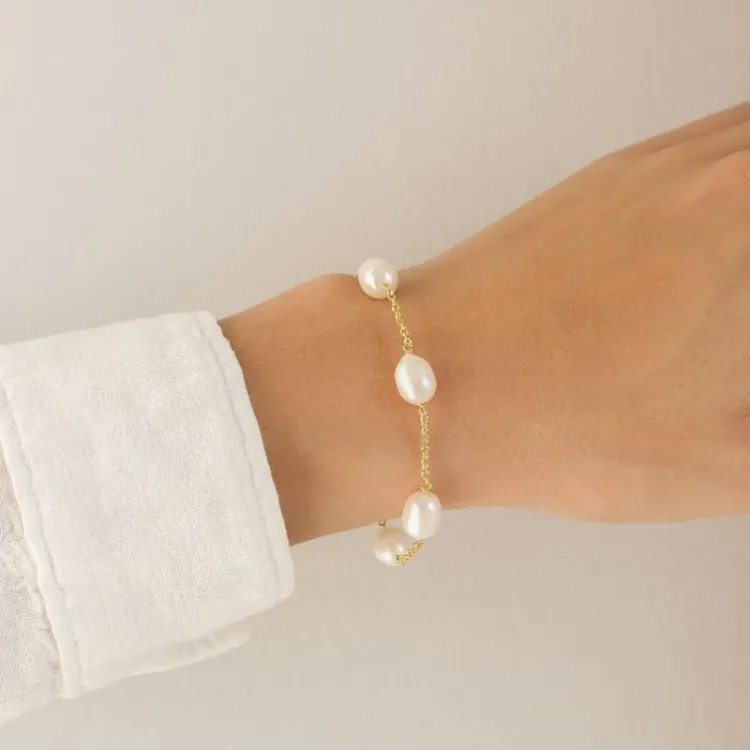 perle armbånd i forgyldt messing - Eliné