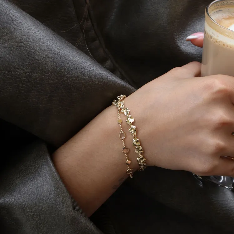 armbånd i forgyldt messing - Eliné