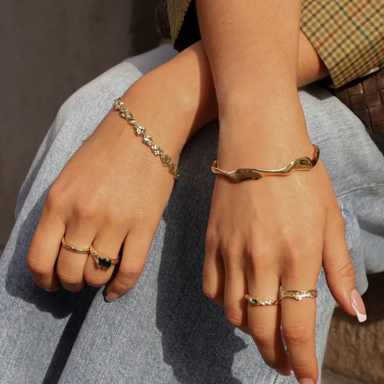 armbånd i forgyldt messing - Eliné