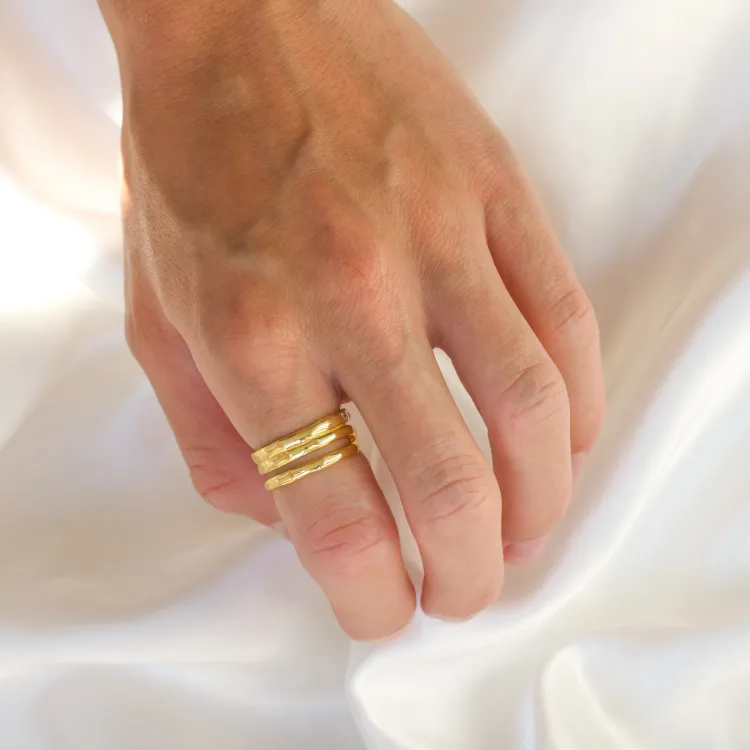 zirkon ring i forgyldt messing - Eliné