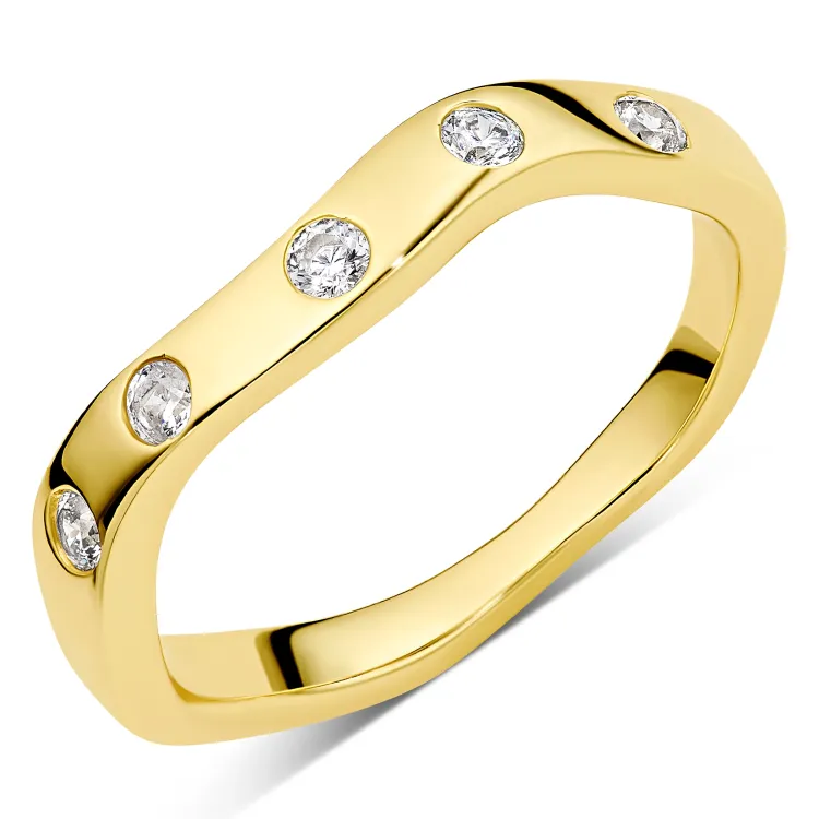 zirkon ring i forgyldt messing - Eliné