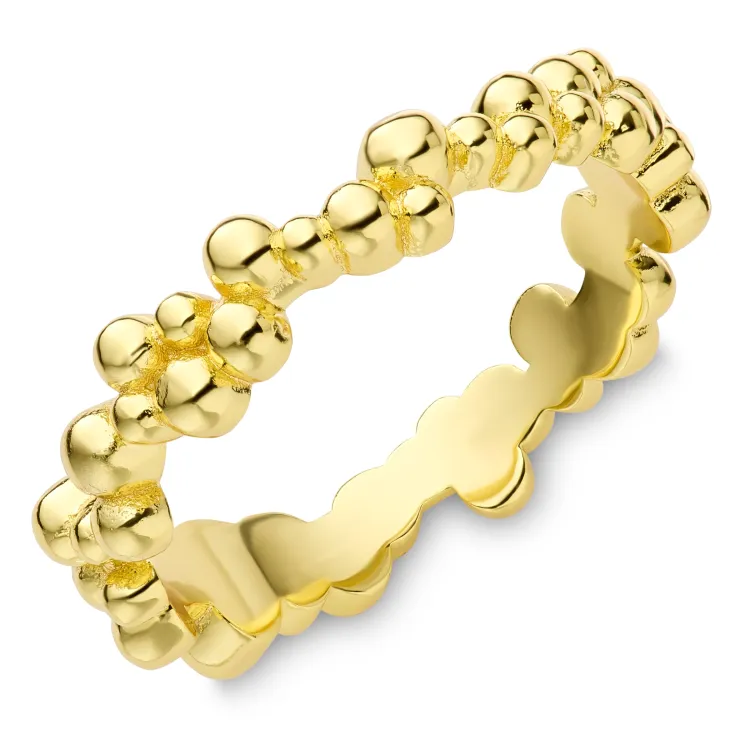 kugle ring i forgyldt messing - Eliné