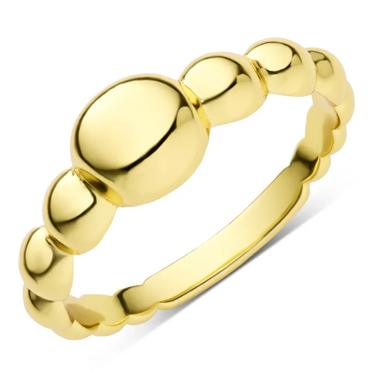 kugle ring i forgyldt messing - Eliné