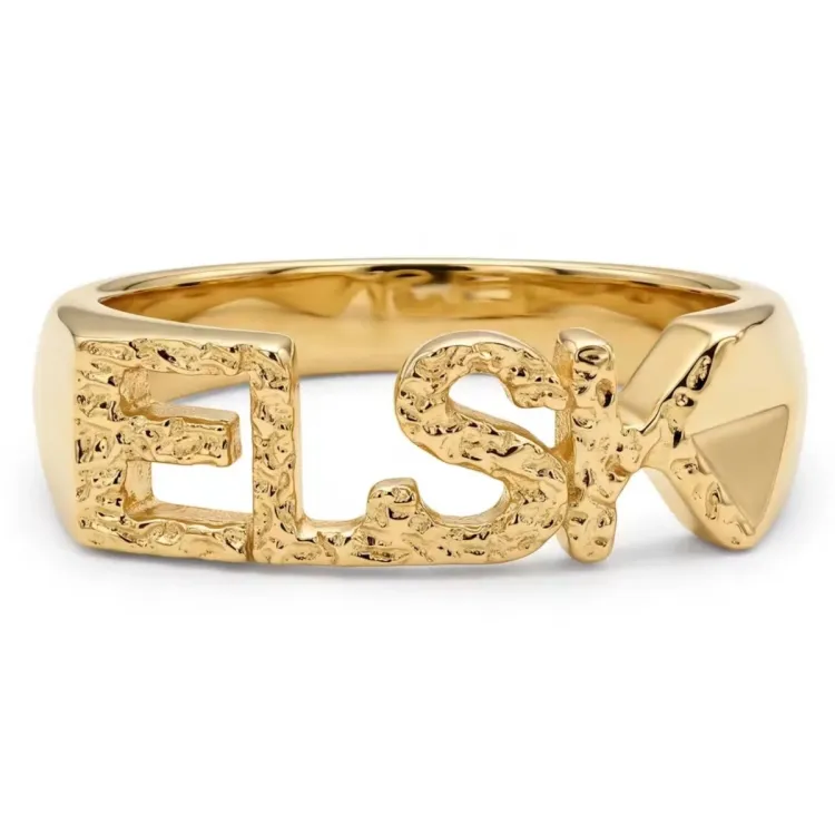 elsk ring i forgyldt messing