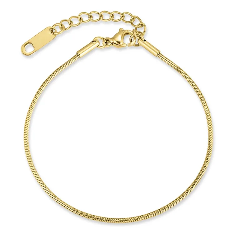 vandfast armbånd i forgyldt stål 15 cm + 4 cm x 1,0 mm  - OCEANA