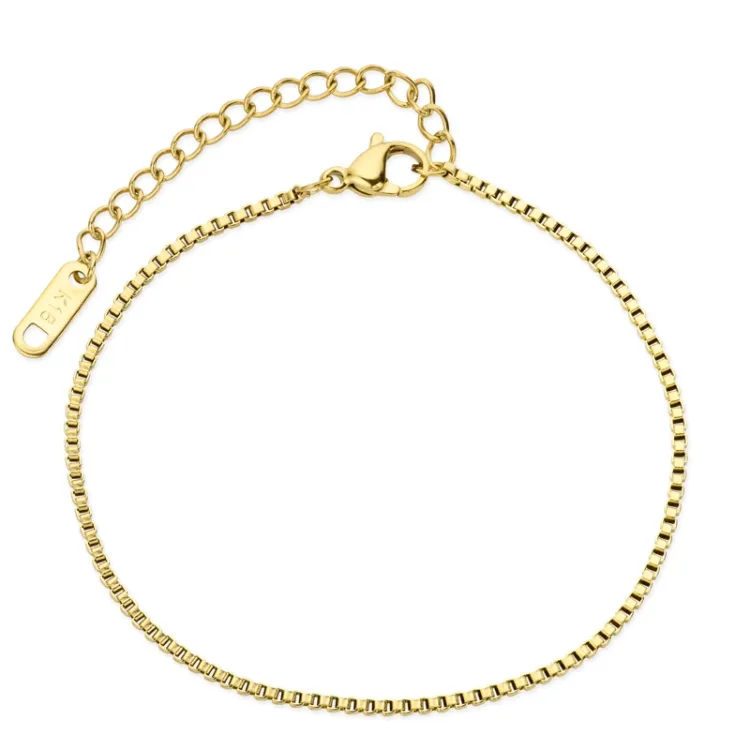 vandfast armbånd i forgyldt stål 17 cm + 5 cm x 1,7 mm  - OCEANA