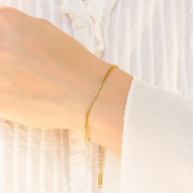 vandfast armbånd i forgyldt stål 17 cm + 5 cm x 1,7 mm  - OCEANA