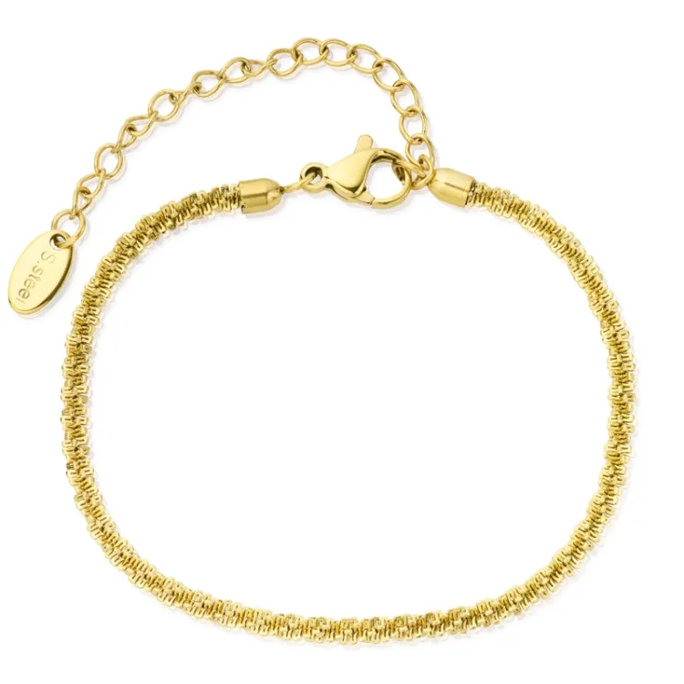 vandfast armbånd i forgyldt stål 15 + 5 cm x 2 mm  - OCEANA