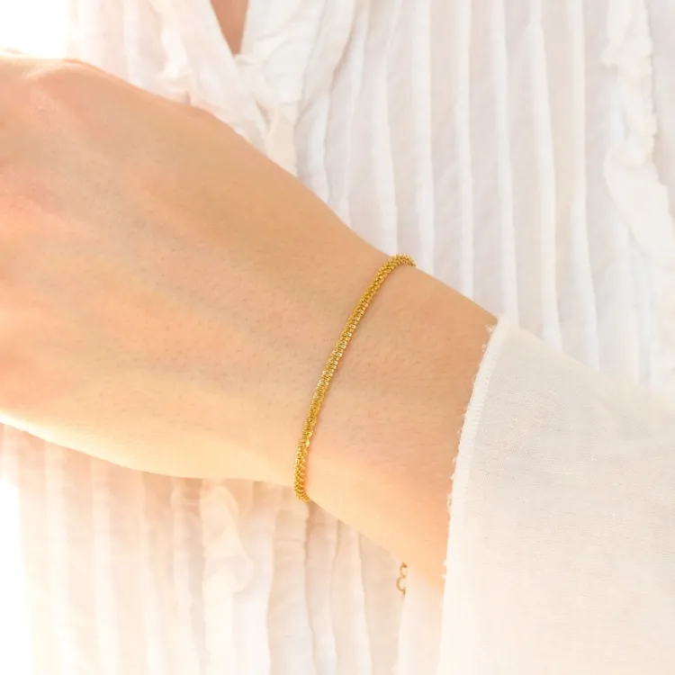 vandfast armbånd i forgyldt stål 15 + 5 cm x 2 mm  - OCEANA