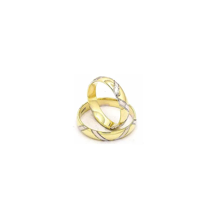 Vielsesringe i 14 karat guld.- og hvidguld - sæt