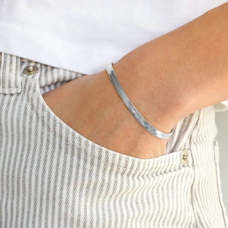 vandfast armbånd i stål 16 + 5 cm x 4,0 mm  - OCEANA